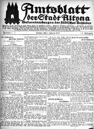 Nummer 1 : Freitag, den 1. Januar 1926