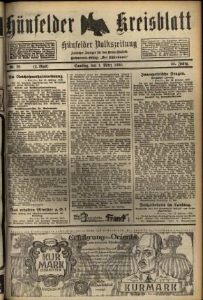 Zweite Ausgabe vom Samstag, den 01. März 1930.