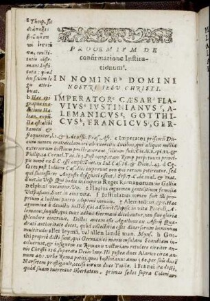 Proomium De confirmatione Institutionum.