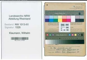 Entnazifizierung Wilhelm Klaumann , geb. 08.11.1892 (Werkmeister)