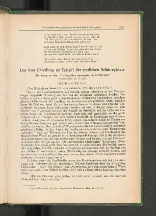 Das Amt Hatesburg im Spiegel des amtlichen Brüchregisters "Ein Auszug aus dem "Hatesburgischen Amptregister de ANNO 1601" (Landesarchiv: A. X. 156) Wilhelm Ehlers