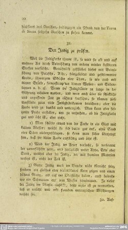 31. Den Indig zu prüfen