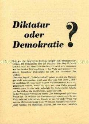 Propagandaschrift der SED zu den Gemeindewahlen 1946