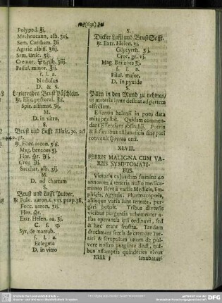 XLVII. Febris Maligna Cum Variis Symptomatibus