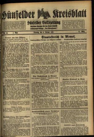 Zweite Ausgabe vom Dienstag, den 09. Februar 1932.