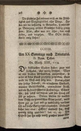 CCXVIII. Am XX Sonntage nach Trinitatis. Ev. Matth.XXII, 1-14.