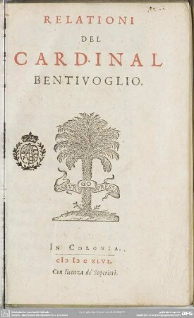 Relationi del Cardinal Bentivoglio
