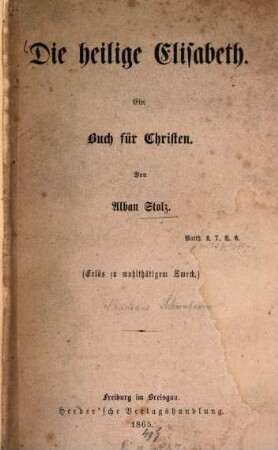 Die heilige Elisabeth : ein Buch für Christen