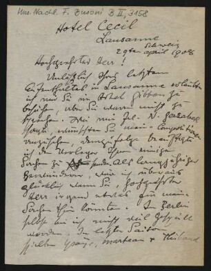 Brief an Ferruccio Busoni : 29.04.1908