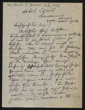 Brief an Ferruccio Busoni : 29.04.1908
