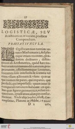 Logisticæ, sev Arithmeticæ, vt vocant, practicæ Compendium