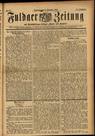 Ausgabe vom Samstag, den 08. Dezember 1894.