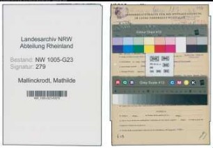 Entnazifizierung Mathilde Mallinckrodt , geb. 09.05.1896 (Geschaeftsinhaberin)
