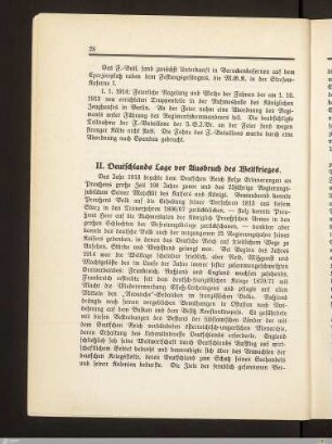 II. Deutschlands Lage vor Ausbruch des Weltkrieges