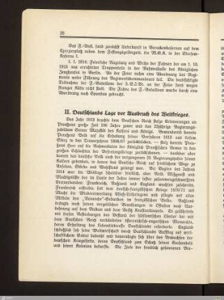 II. Deutschlands Lage vor Ausbruch des Weltkrieges