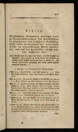415-426, I. Texte, in allgemeiner Beziehung.