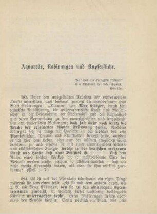 Aquarelle, Radirungen und Kupferstiche