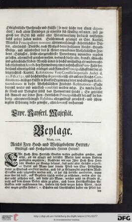 Beylage [Num. 110]