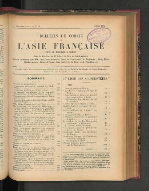 16e Liste des Souscripteurs.