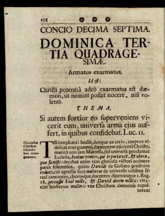 Concio Decima Septima. Dominica Tertia Quadragesimae.