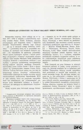 Przegląd literatury na temat malarzy kręgu Rubensa, 1977 - 1983