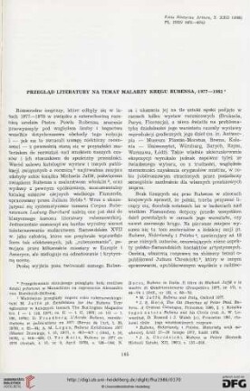 Przegląd literatury na temat malarzy kręgu Rubensa, 1977 - 1983