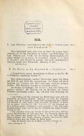 Beiträge zur Reichsgeschichte 1553 - 1555