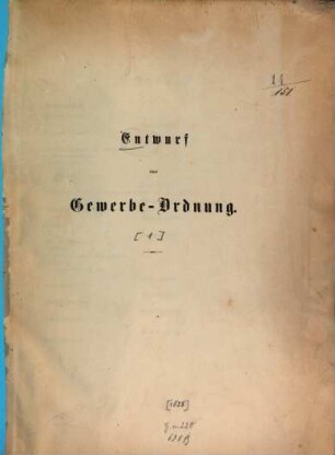 Entwurf einer Gewerbe-Ordnung (für Österreich)