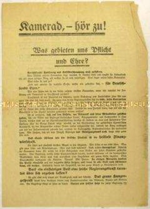 Aufruf an Soldaten zur Reichstagswahl 1920