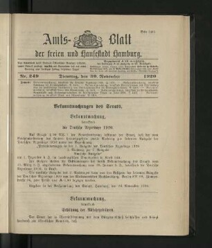 No. 249, 30. November 1920