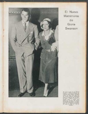 El nuevo matrimonio de Gloria Swanson