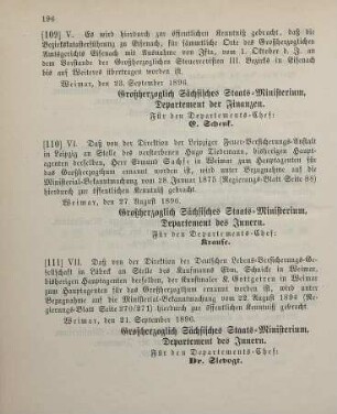 111. Ministerial-Bekanntmachung, betreffend Wechsel in der Hauptagentur der Deutschen Lebens-Versicherungs-Gesellschaft in Lübeck
