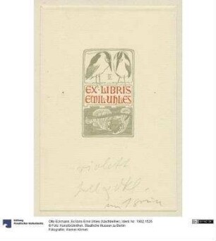 Ex libris Emil Uhles (Nachtreiher)