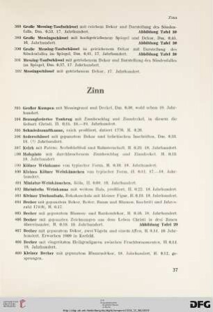 Zinn (Nr. 393-442)
