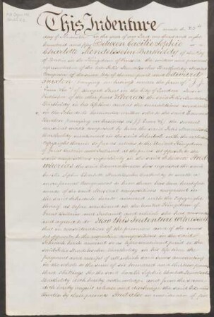 Vertrag zwischen Cécile Mendelssohn Bartholdy und J. J. Ewer & Co. über die Urheberrechte für Felix Mendelssohn Bartholdys Werke op. 49, 53-56, 58-64 und 66-71