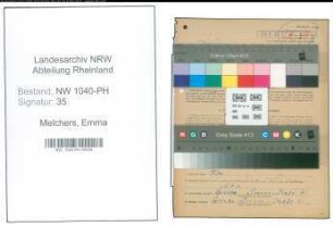 Entnazifizierung Emma Melchers , geb. 15.07.1899 ()