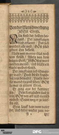 Von der Menschwerdung Jesu Christi