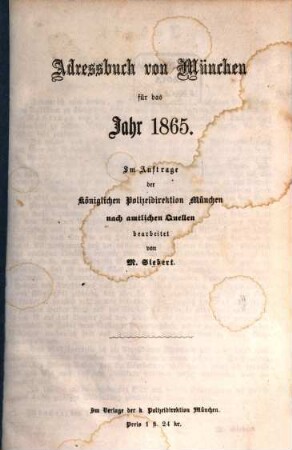 Adreßbuch für München. 1865