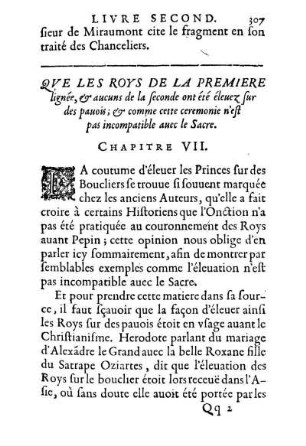 Qve Les Roys De La Premiere lignée, [...] Chapitre VII.