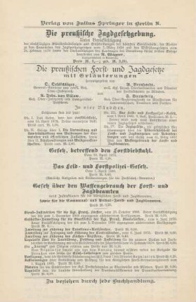 Verlag von Julius Springer in Berlin N.