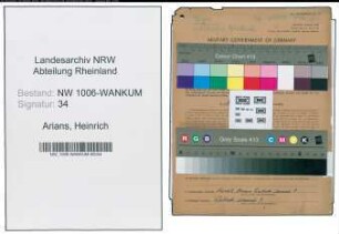 Entnazifizierung Heinrich Arians , geb. 12.05.1915 (Gaertner)