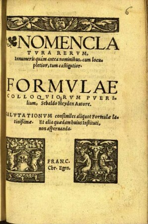 Nomenclatura rerum : innumeris quam antea nominibus, cum locupletior, tum castigatior