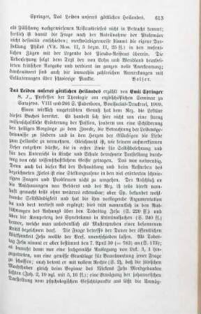613-614 [Rezension] Springer, Emil, Das Leiden unseres göttlichen Heilandes