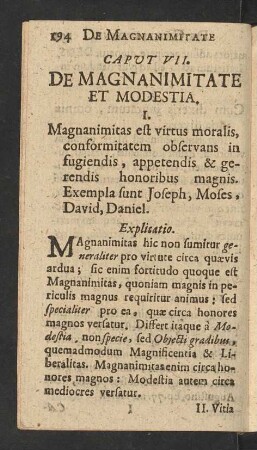 Caput VII. De Magnanimitate Et Modestia.