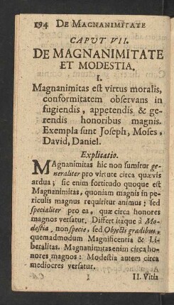 Caput VII. De Magnanimitate Et Modestia.