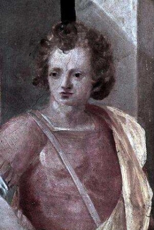 Illusionistische Architekturkulisse, an die Uffizien in Florenz angelehnt, mit Staffagefiguren