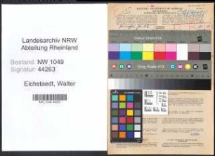 Entnazifizierung Walter Eichstaedt , geb. 07.02.1922 ()