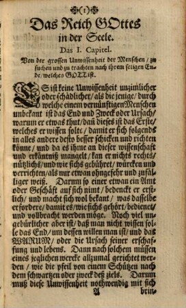 Das Reich Gottes in der Seele, Oder Wie eine Gottsuchende Seele das Reich Gottes, nach einem Geistlichen Tod, in ihr selbst finden, behalten und geniessen solle : nach den Worten Christi, Luc. XVII. Regnum Dei Intra Vos Est. Gezeigt und beschrieben