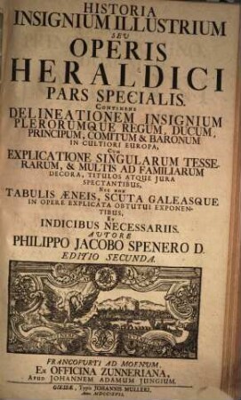 Insignium Theoria Seu Operis Heraldici Pars ..., [2]. ... Pars Specialis