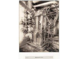 Die Bierbrauerei Friedrich Hoepfner in Karlsruhe. Die neue Brauerei mit Burghof - Wasserpumpanlage